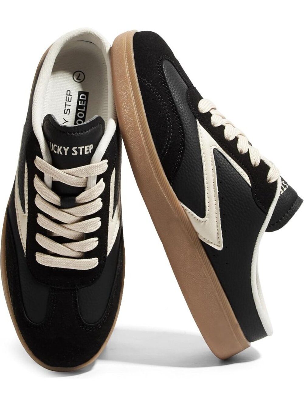 Women’s Black/White Fashion Backless Casual Open Back Retro Mules Sneakers